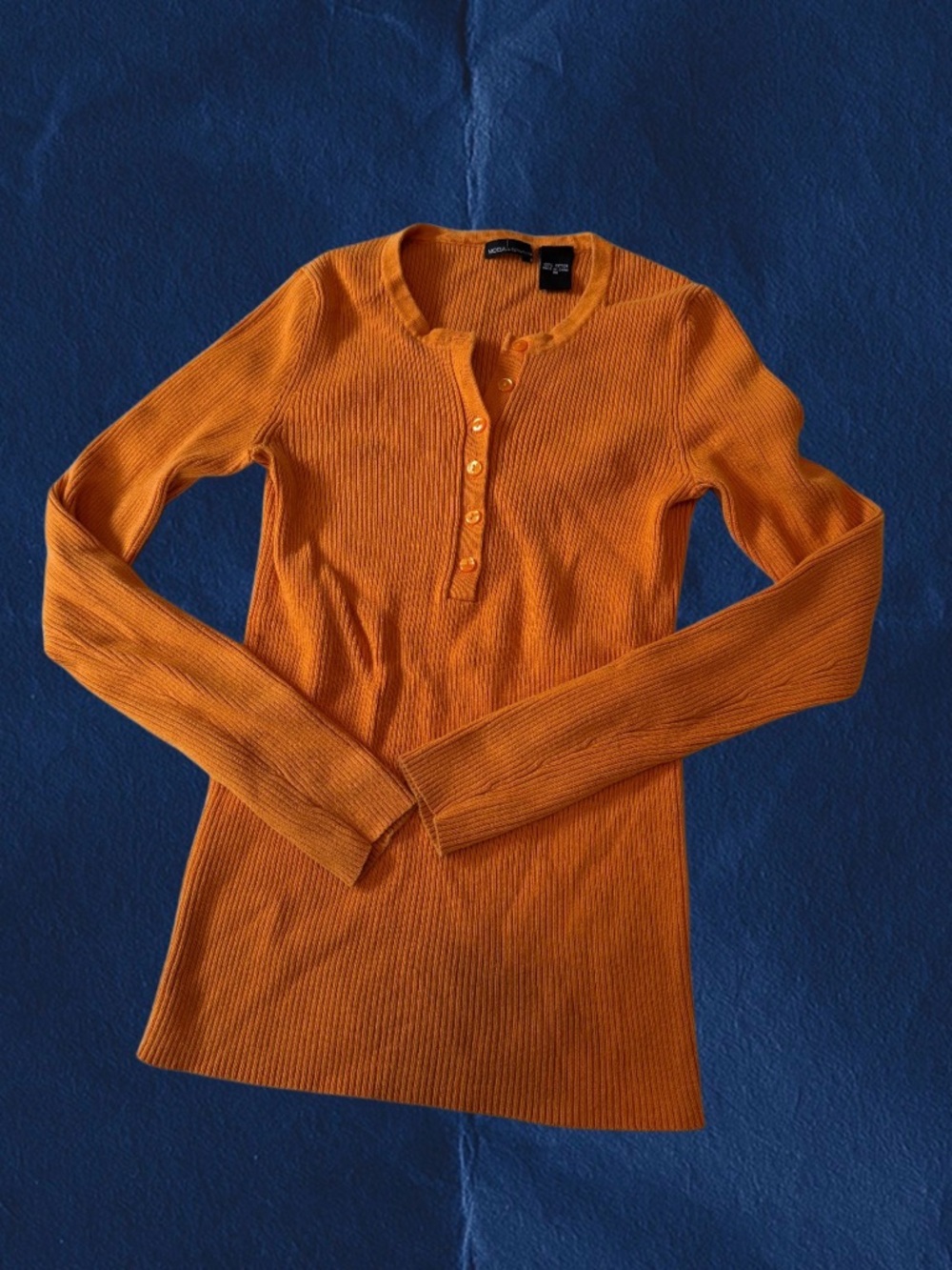 Ribbed MODA Long-Sleeve Top - Orange